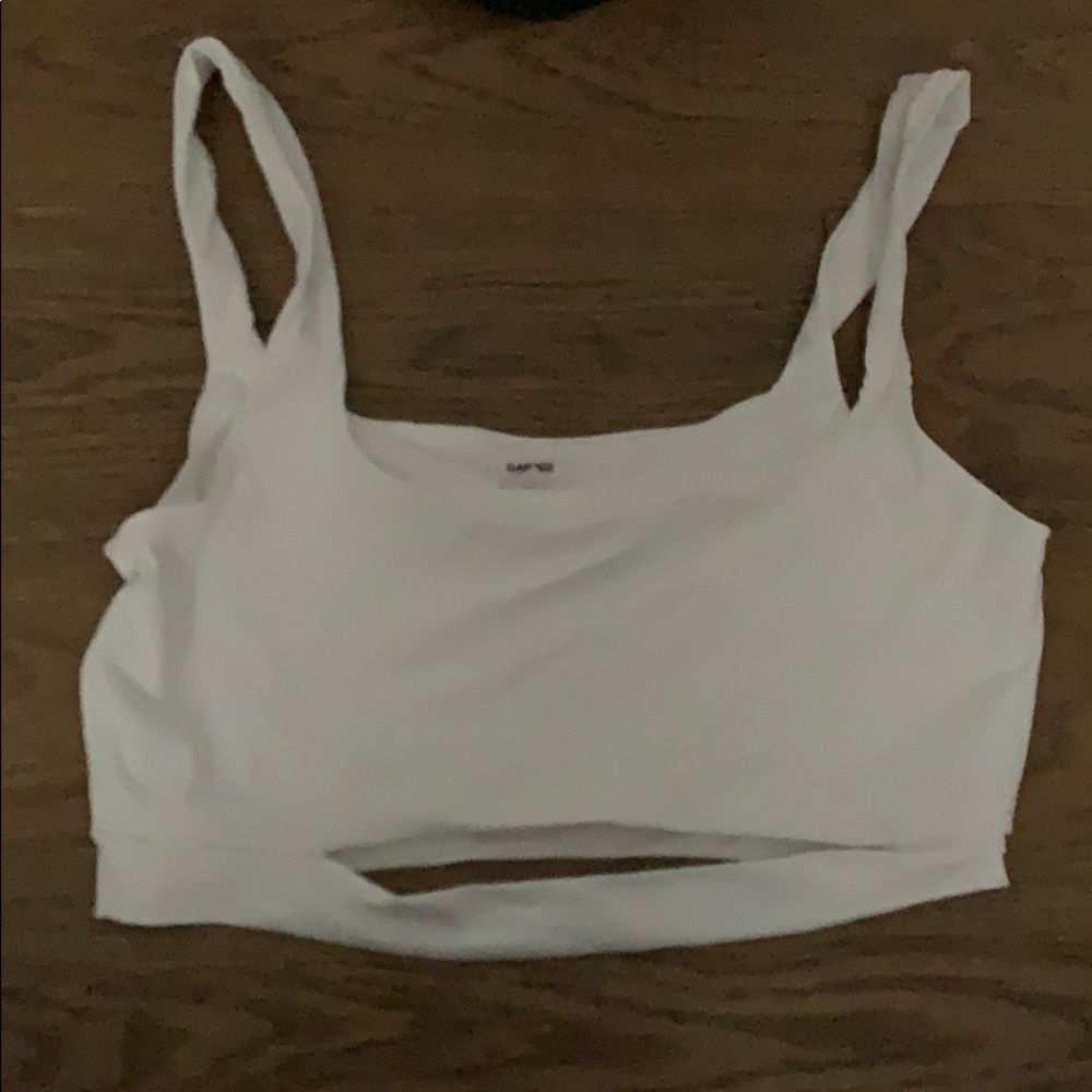 cropped top with slit on the front
